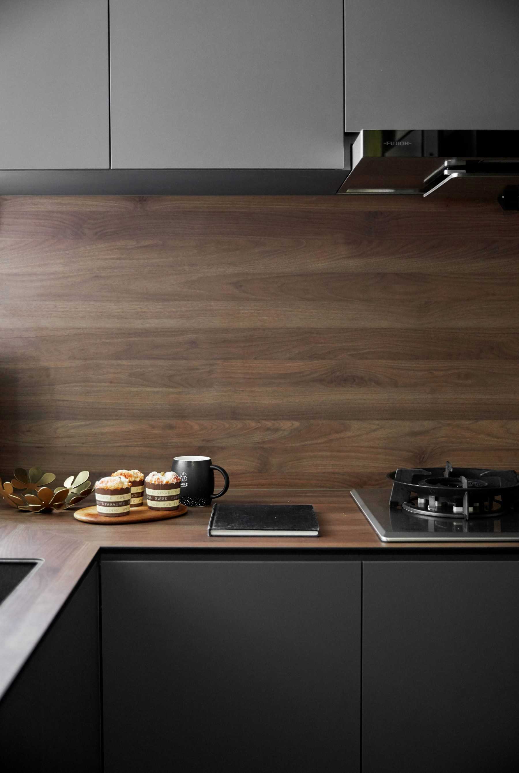 Contemporary Kitchen with Countertop and Cupboard