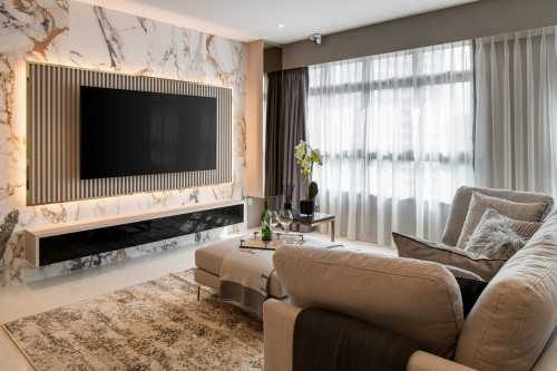 Modern Living Room at Tampines GreenVerge