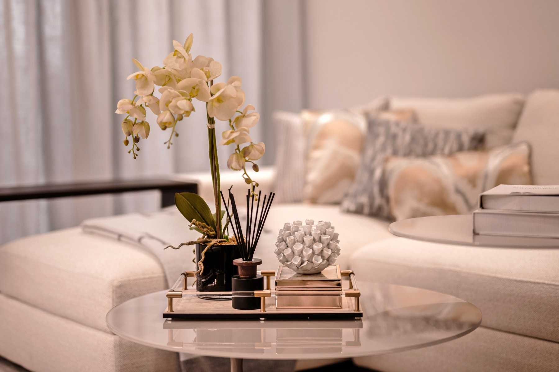 Modern Living Room with Sofa and Paintings