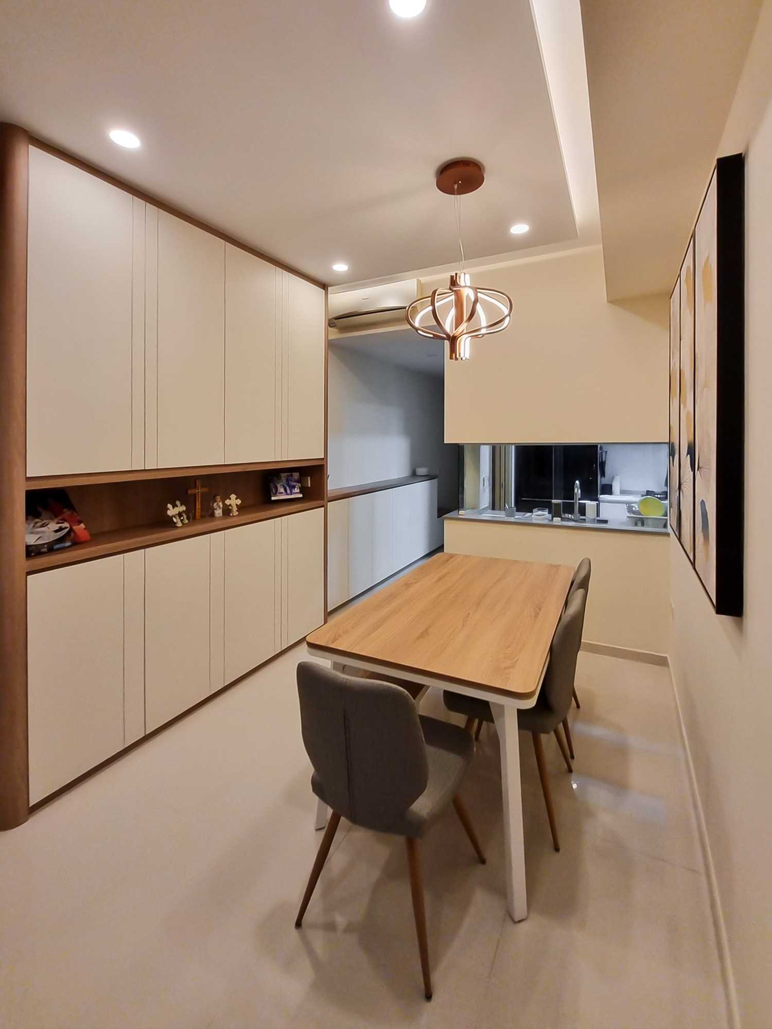 Scandinavian Dining Room with Dining Table and Sideboard