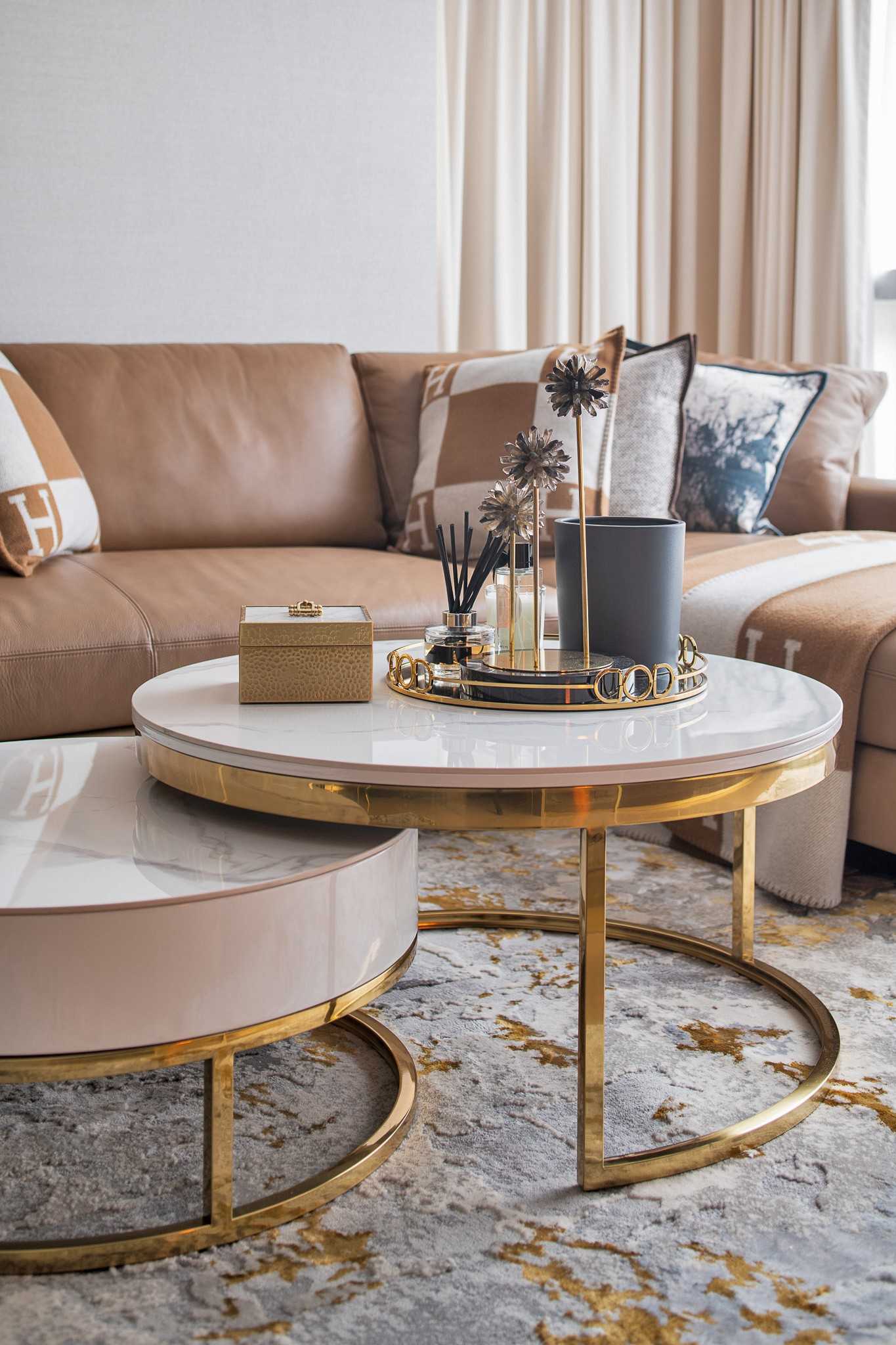 Modern Living Room with Cove Lighting and Sofa