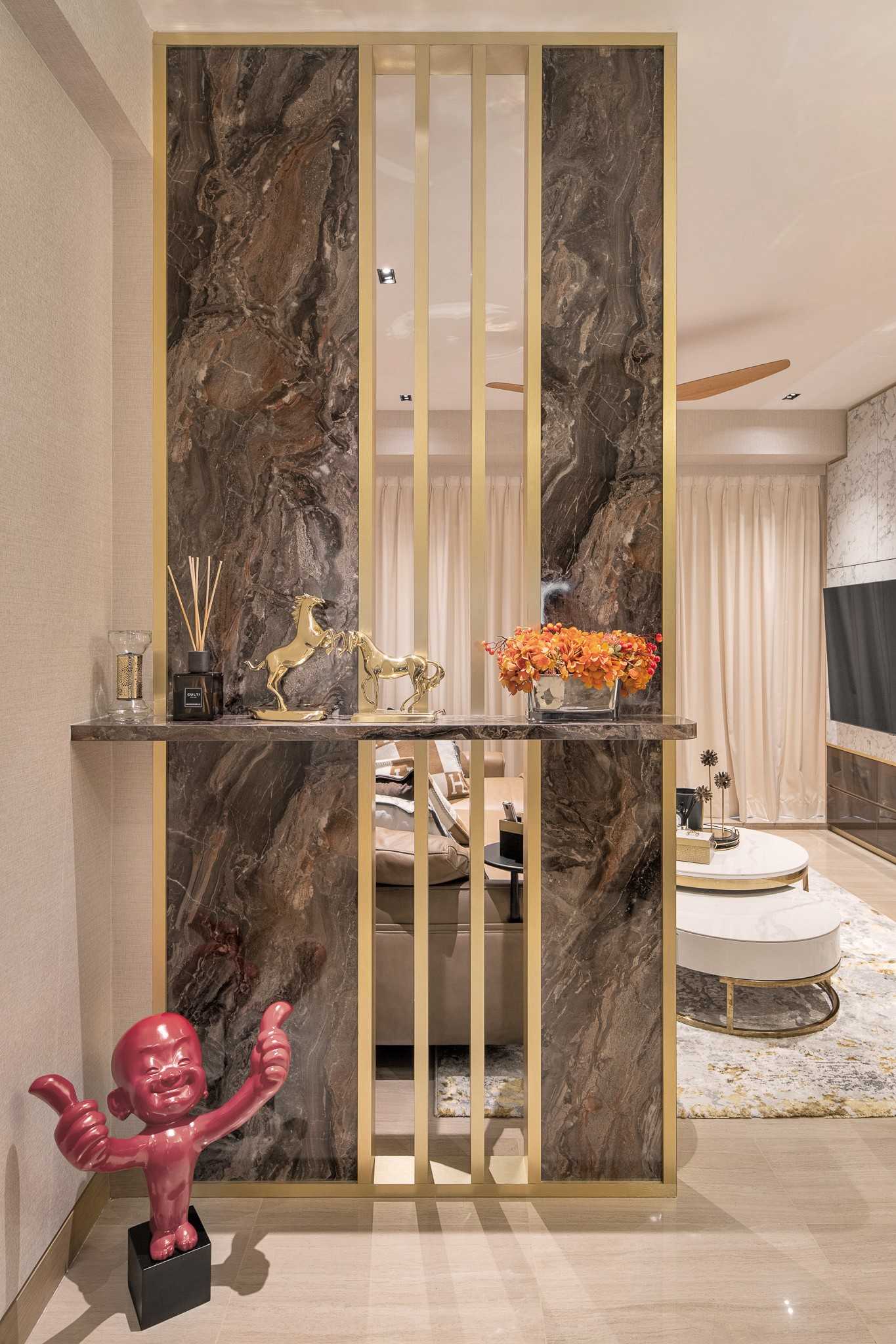 Modern Foyer with Artwork and Console Table
