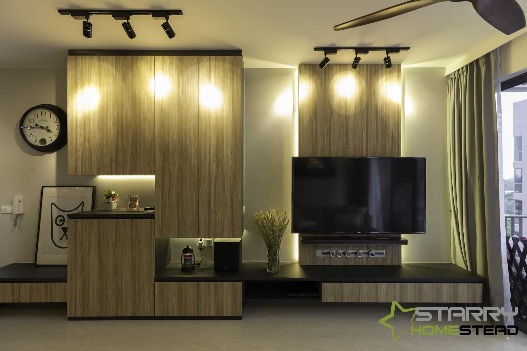 Industrial Living Room with TV and Storage Cabinets