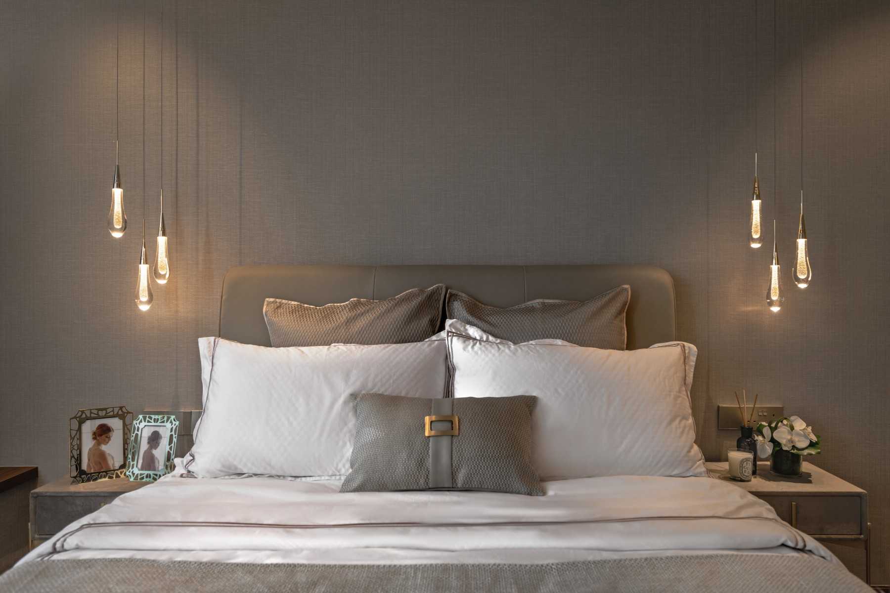 Modern Bedroom with Built-in Bed and Bedside Table