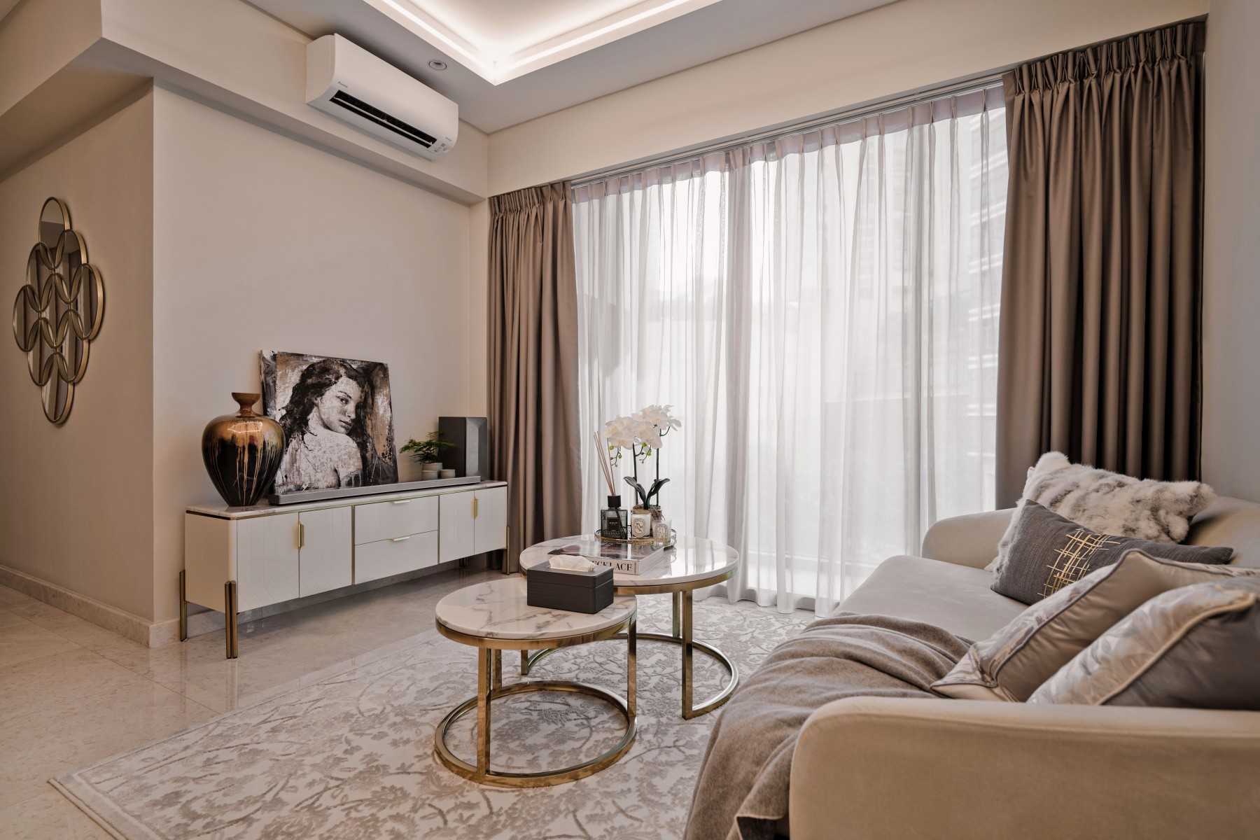Modern Living Room with TV Console and Sofa