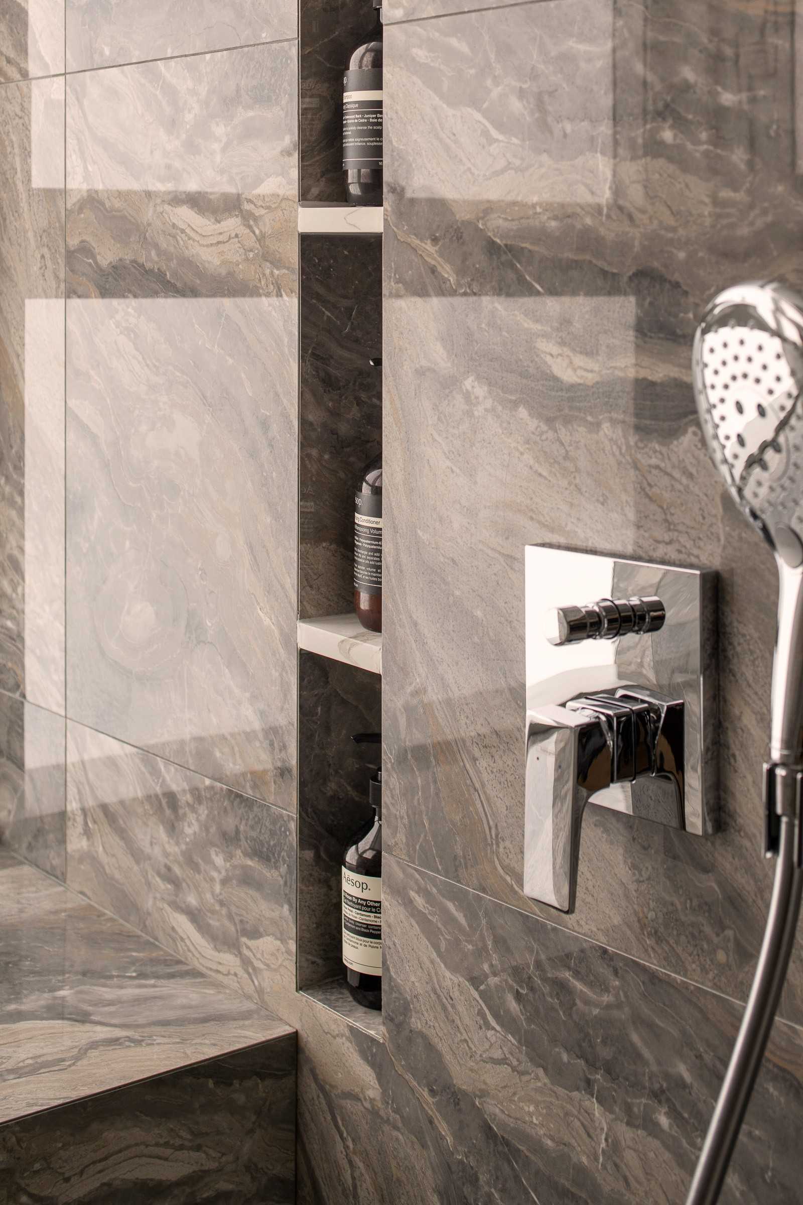 Asian Bathroom with Mirror and Bathroom Storage