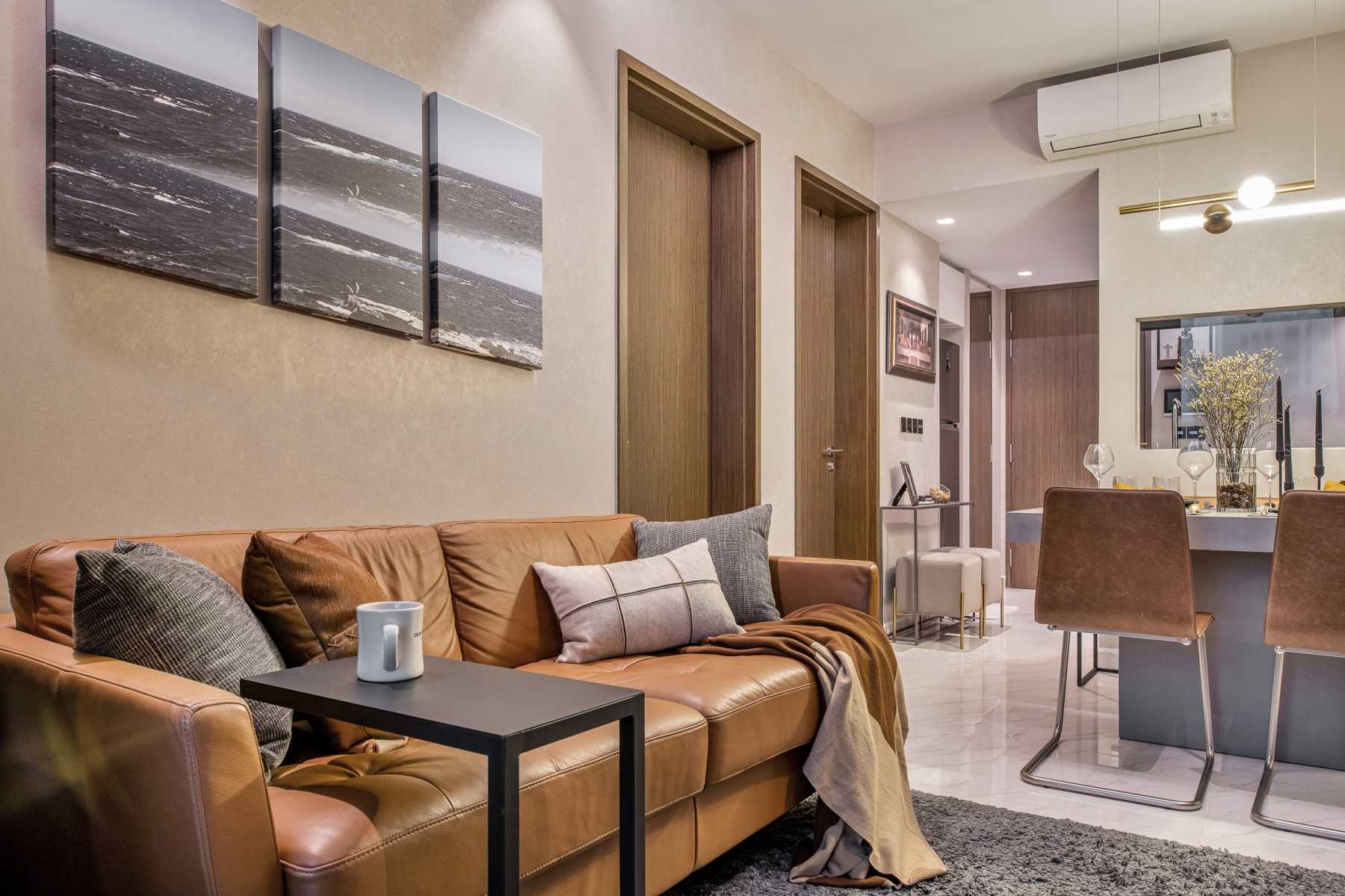 Modern Living Room with Feature Wall and Cove Lighting