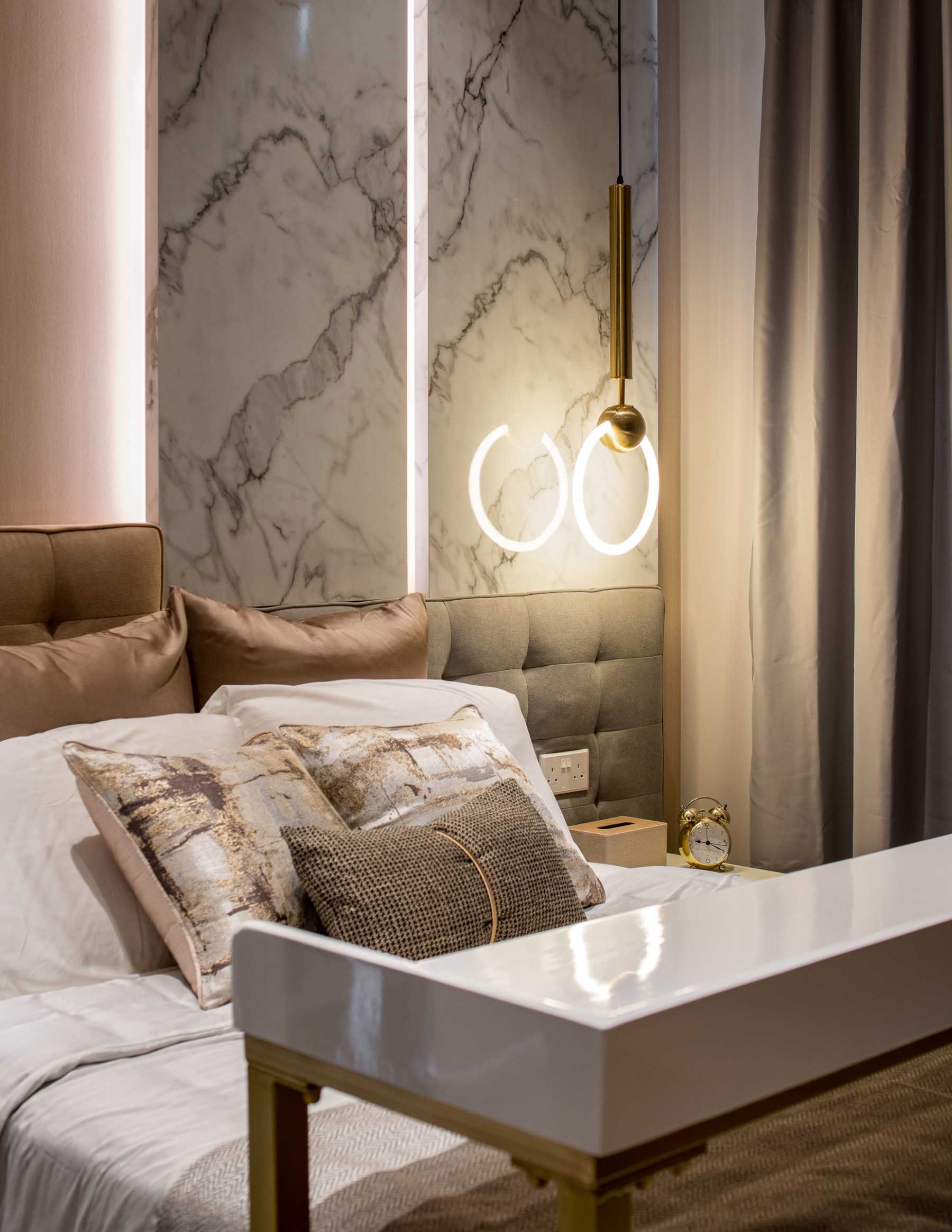 Modern Bedroom with Bedside Table and Queen Bed