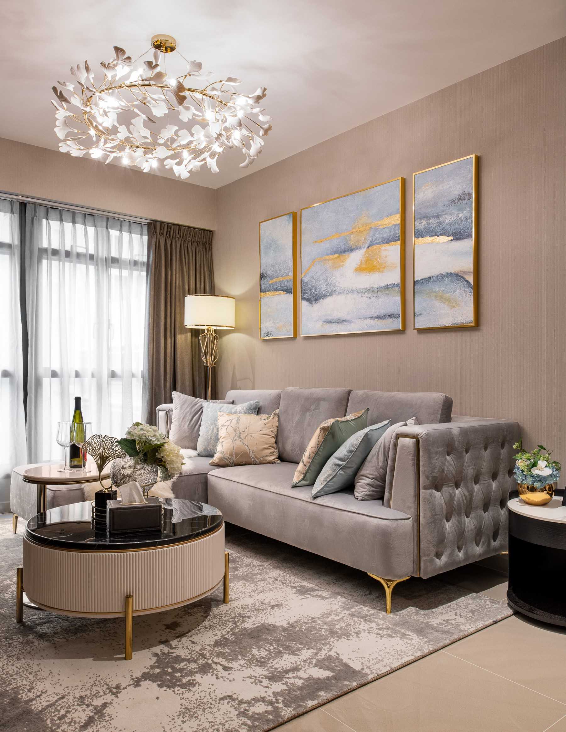 Modern Living Room with Feature Wall and Sofa