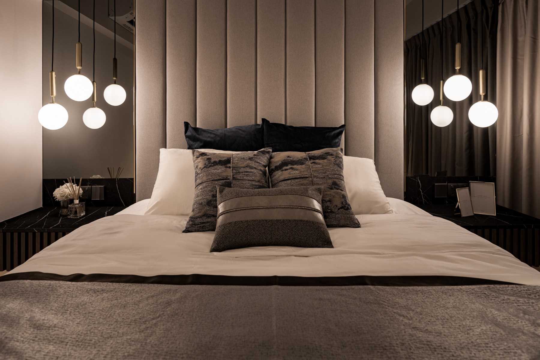 Contemporary Bedroom with Platform Bed and Built-in Bed