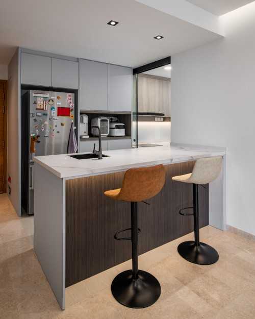 Contemporary Dining Room at The parc condominium