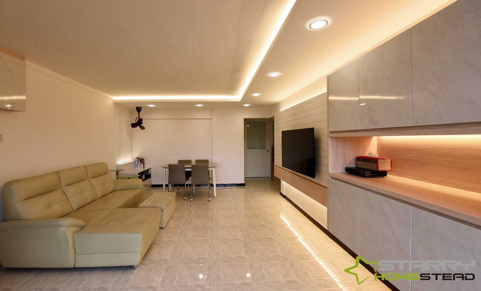 Scandinavian Living Room with Feature Wall and Sofa