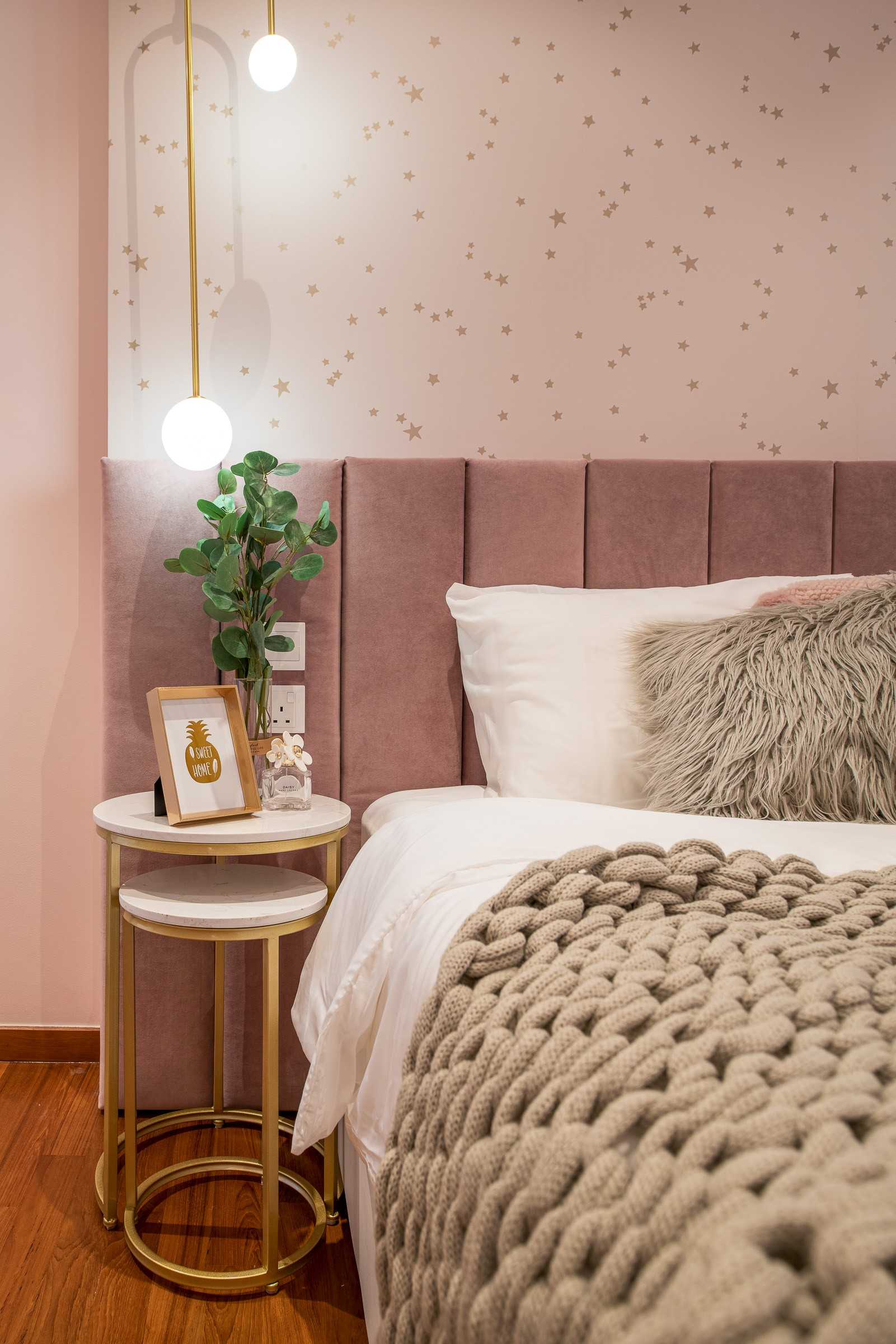 Modern Bedroom with Built-in Bed and Bedside Table