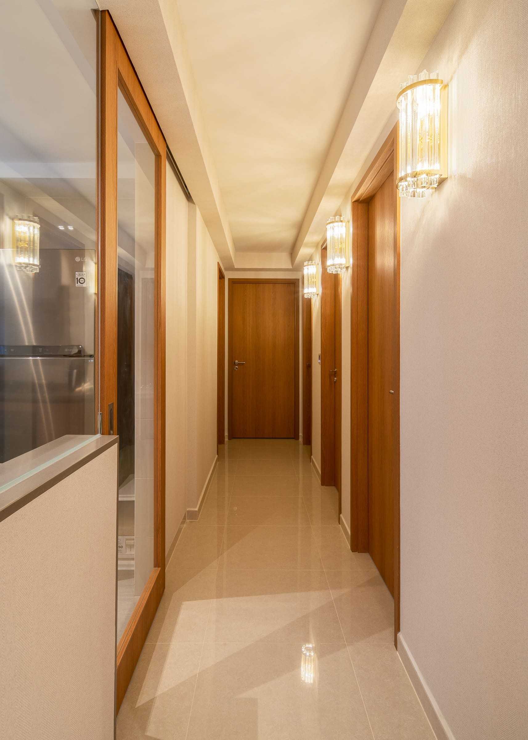Modern Hallway with Artwork and Console Table