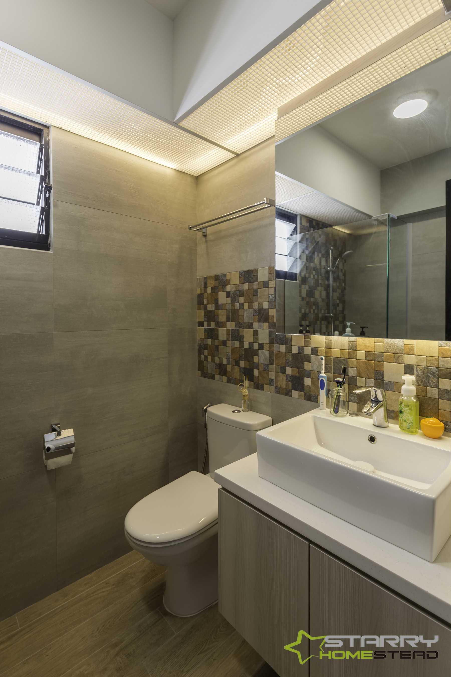 Scandinavian Bathroom with Mirror and Vanity Counter