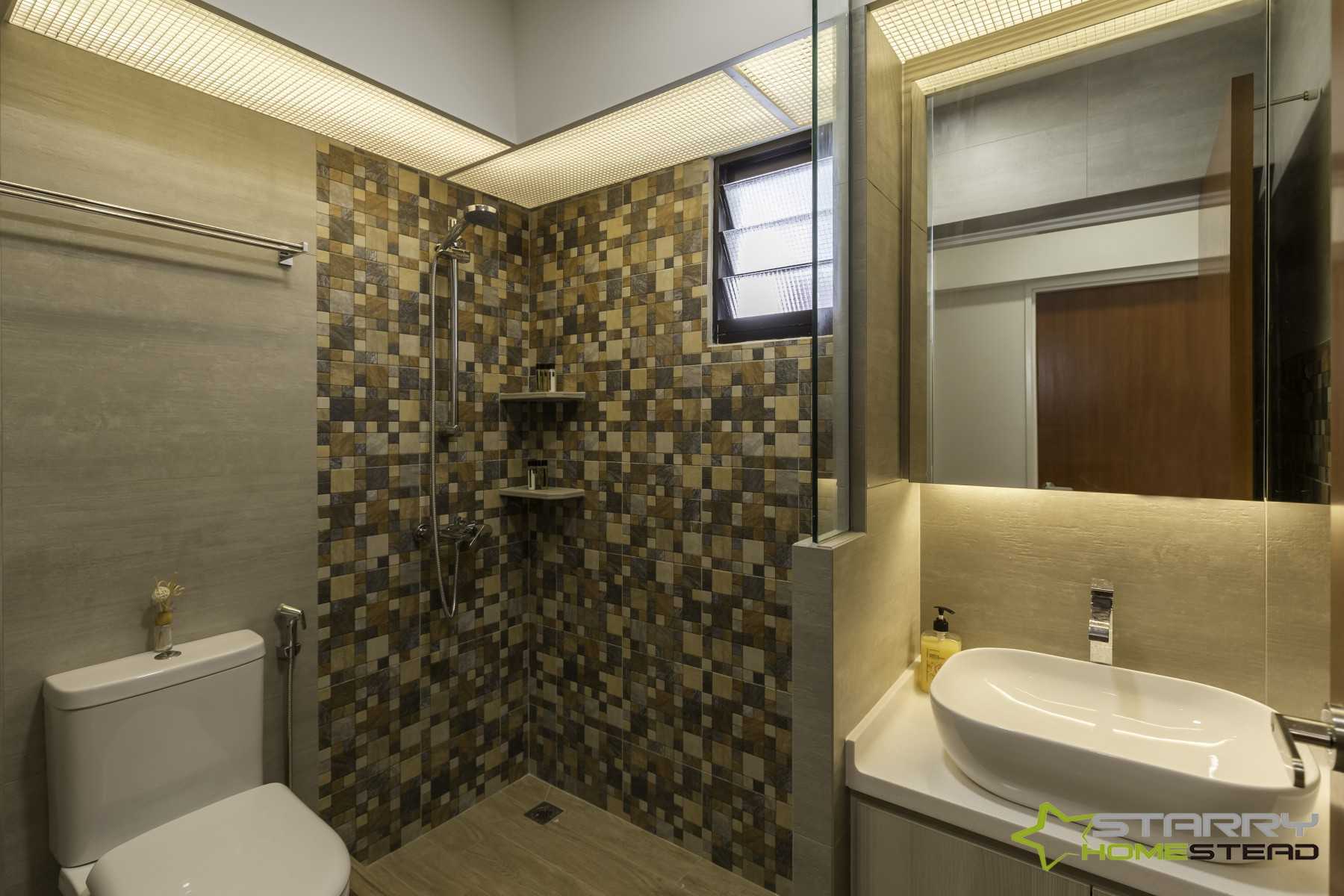 Scandinavian Bathroom with Mirror and Vanity Counter