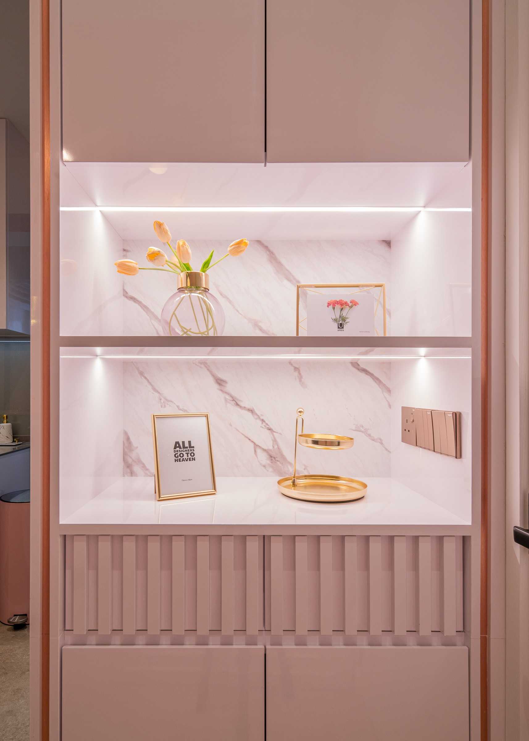 Modern Entryway with Mirror and Seating Bench