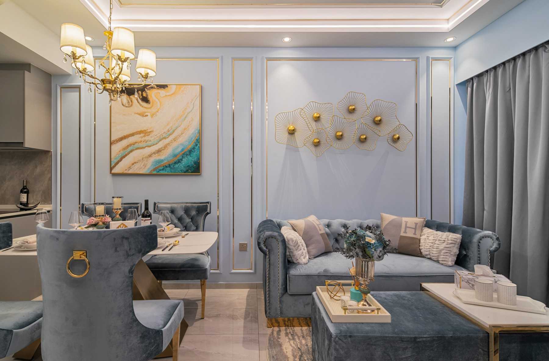 Modern Living Room with Feature Wall and Sofa