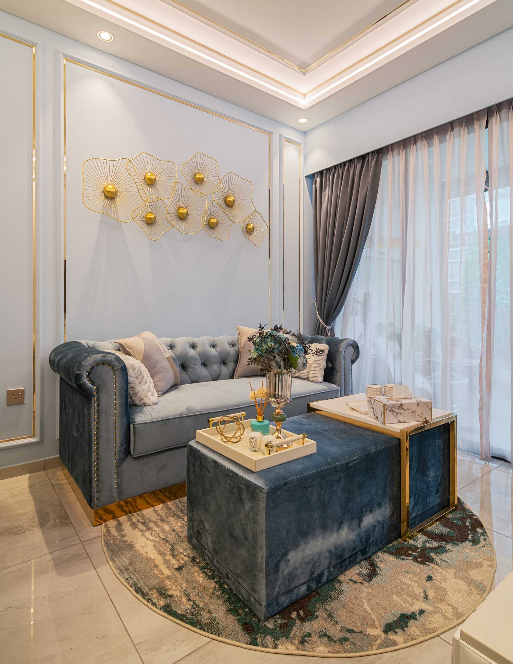 Modern Living Room with Feature Wall and Cove Lighting