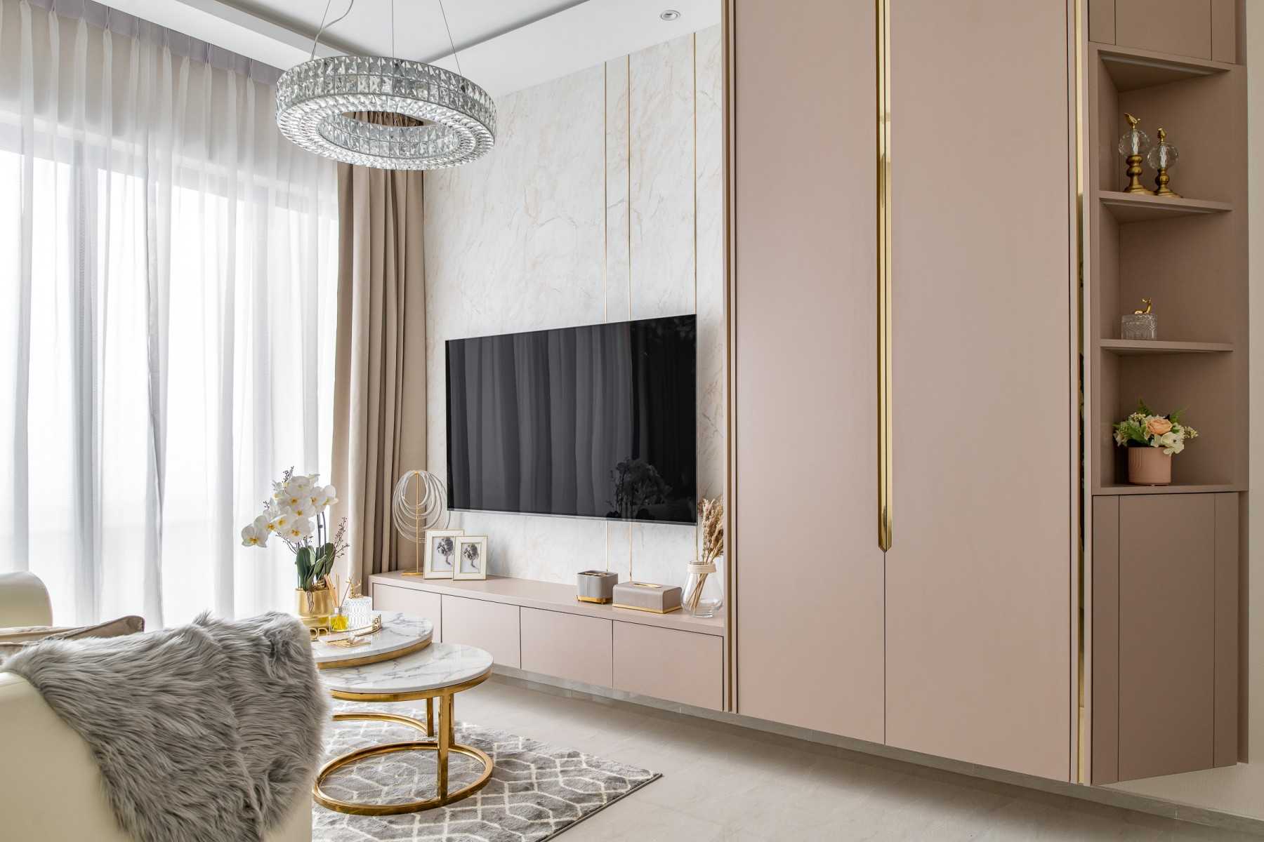Modern Living Room with Feature Wall and Sofa