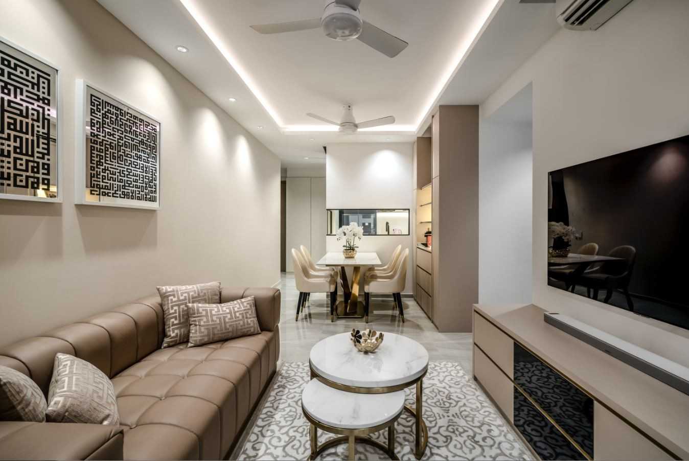 Modern Living Room with TV Console and Sofa