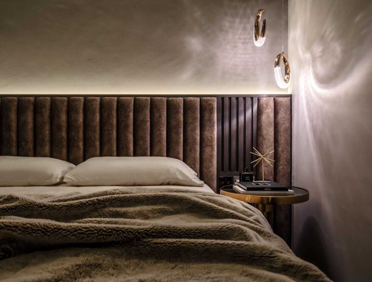 Modern Bedroom with Drop Light and Drop Ceiling