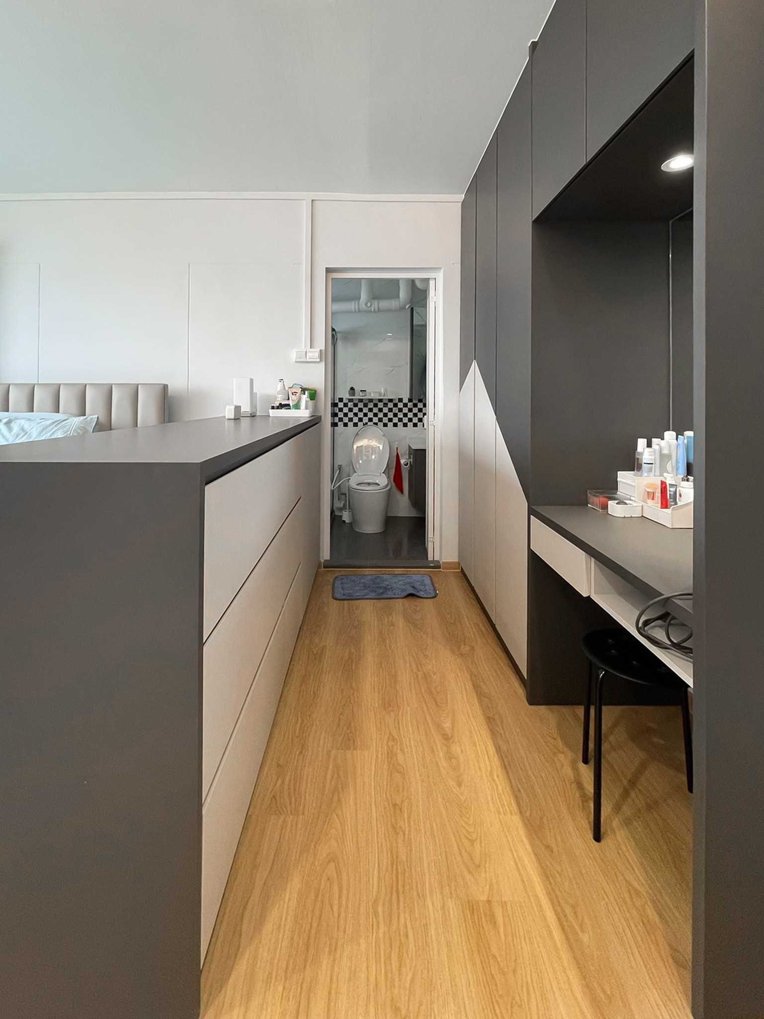 Scandinavian Bedroom with Wardrobe and Bedroom Dresser