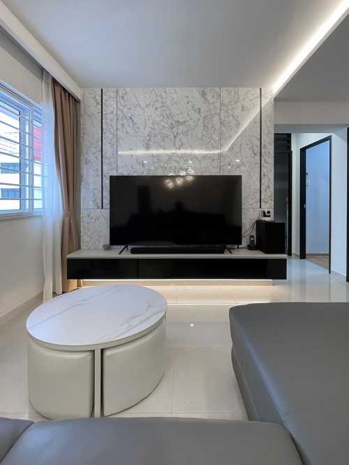 Scandinavian Living Room at HDB Choa Chu Kang