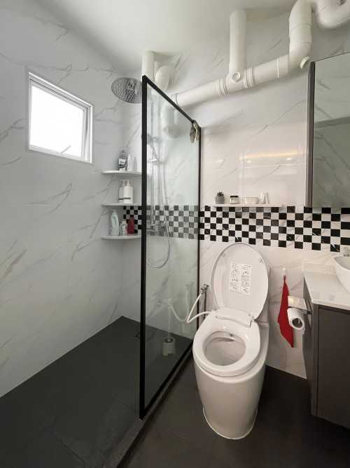 Scandinavian Bathroom at HDB Choa Chu Kang