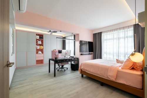 Contemporary Living Room at Sengkang | 208 Compassvale  Lane