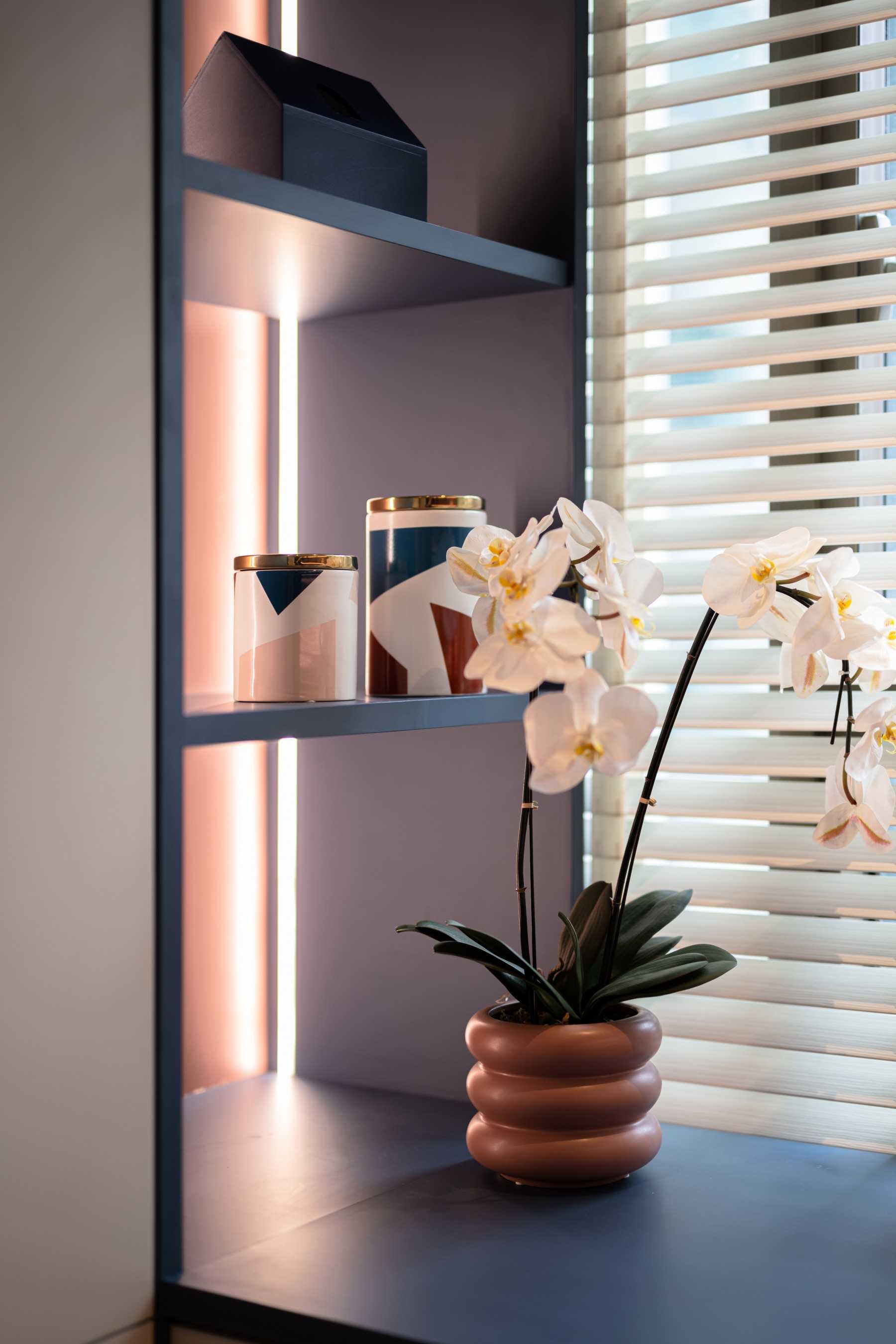 Contemporary Study with Storage Cabinets and Bookcases
