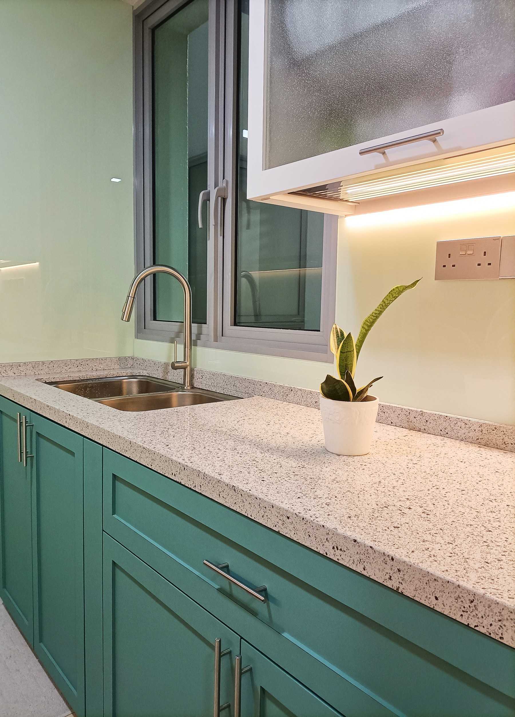 Transitional Kitchen with Countertop and Kitchen Window