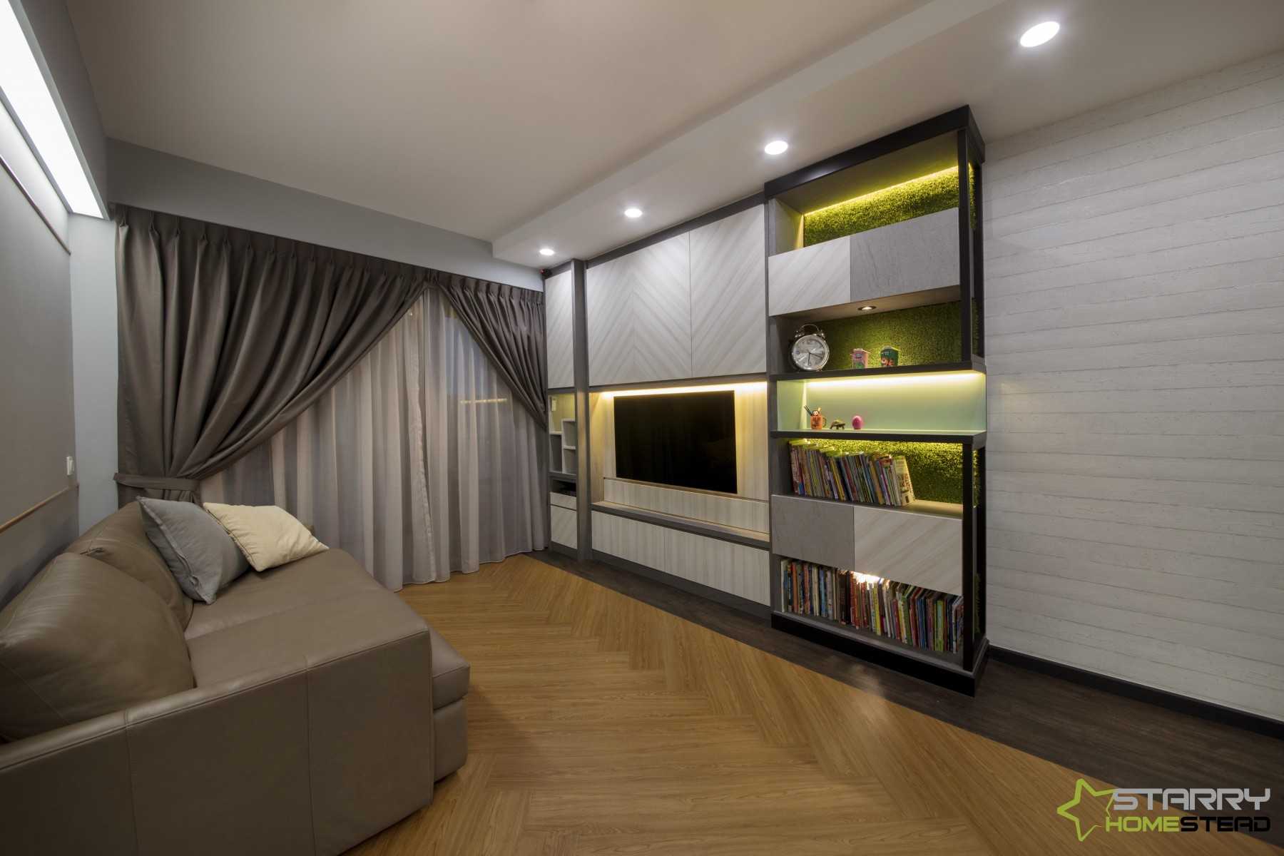 Eclectic Living Room with TV Console and Sofa