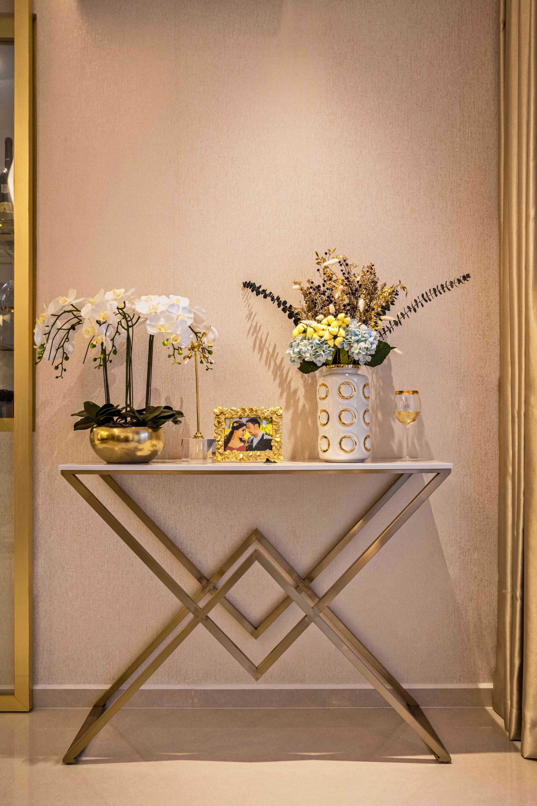 Modern Foyer with Artwork and Console Table