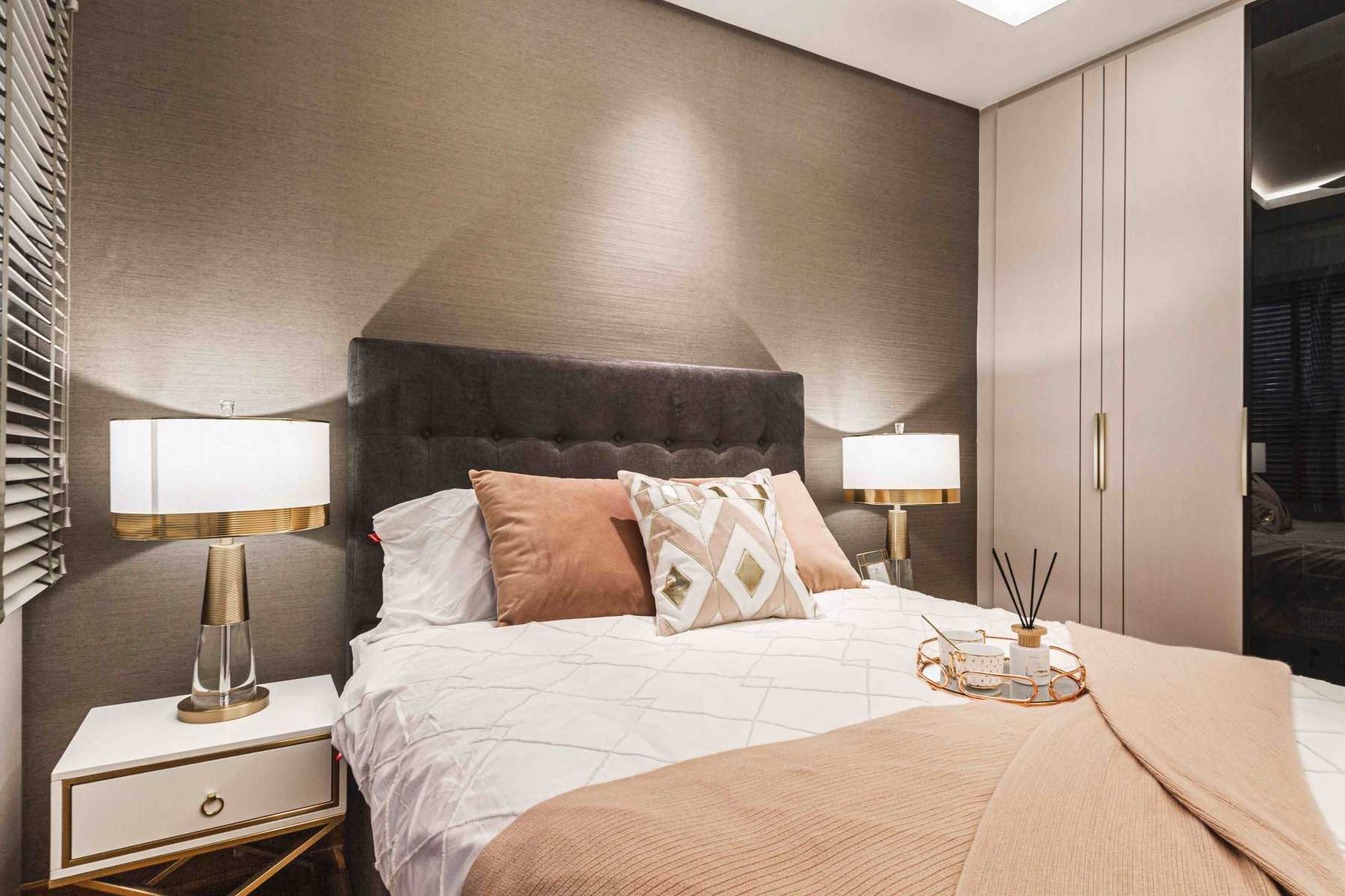 Transitional Bedroom with Cove Lighting and Bedside Table