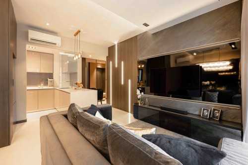 Contemporary Living Room at Lake Grande