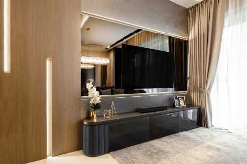 Contemporary Living Room at Lake Grande