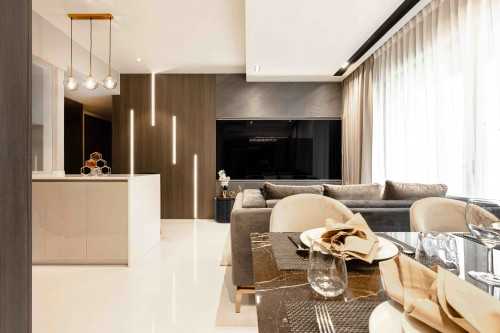Contemporary Living Room at Lake Grande