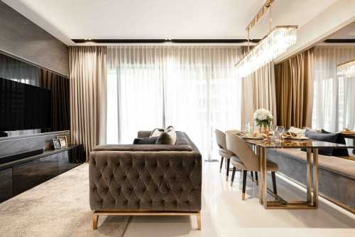 Contemporary Living Room at Lake Grande