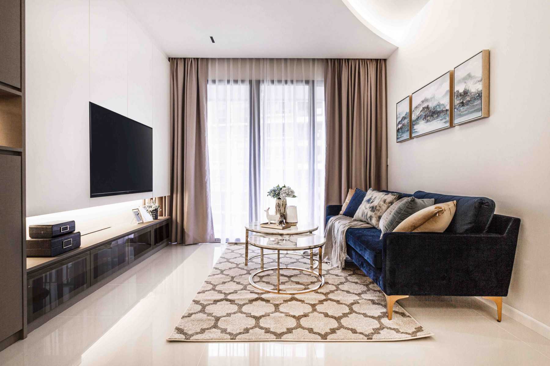 Modern Living Room with TV Console and Sofa