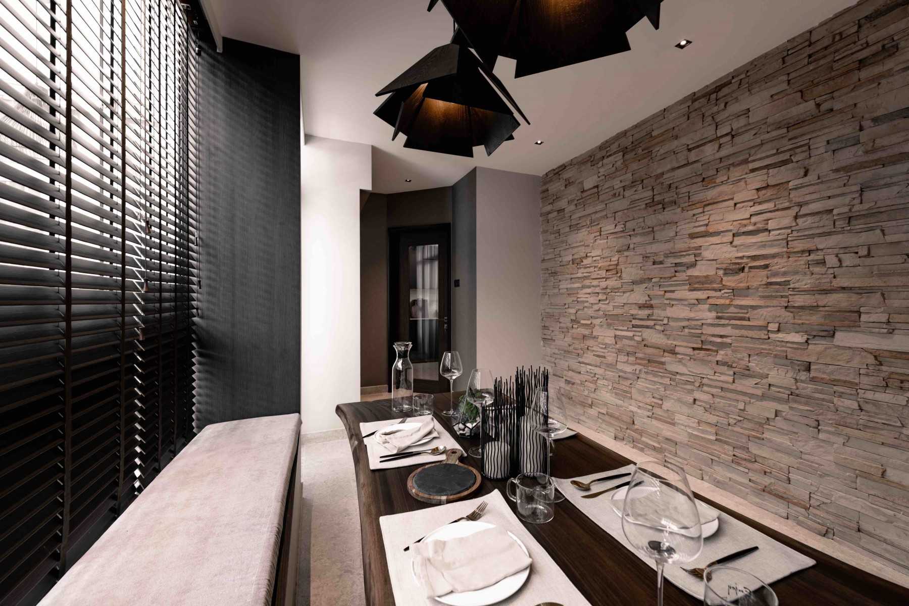 Modern Dining Room with Dining Table and Seating Bench