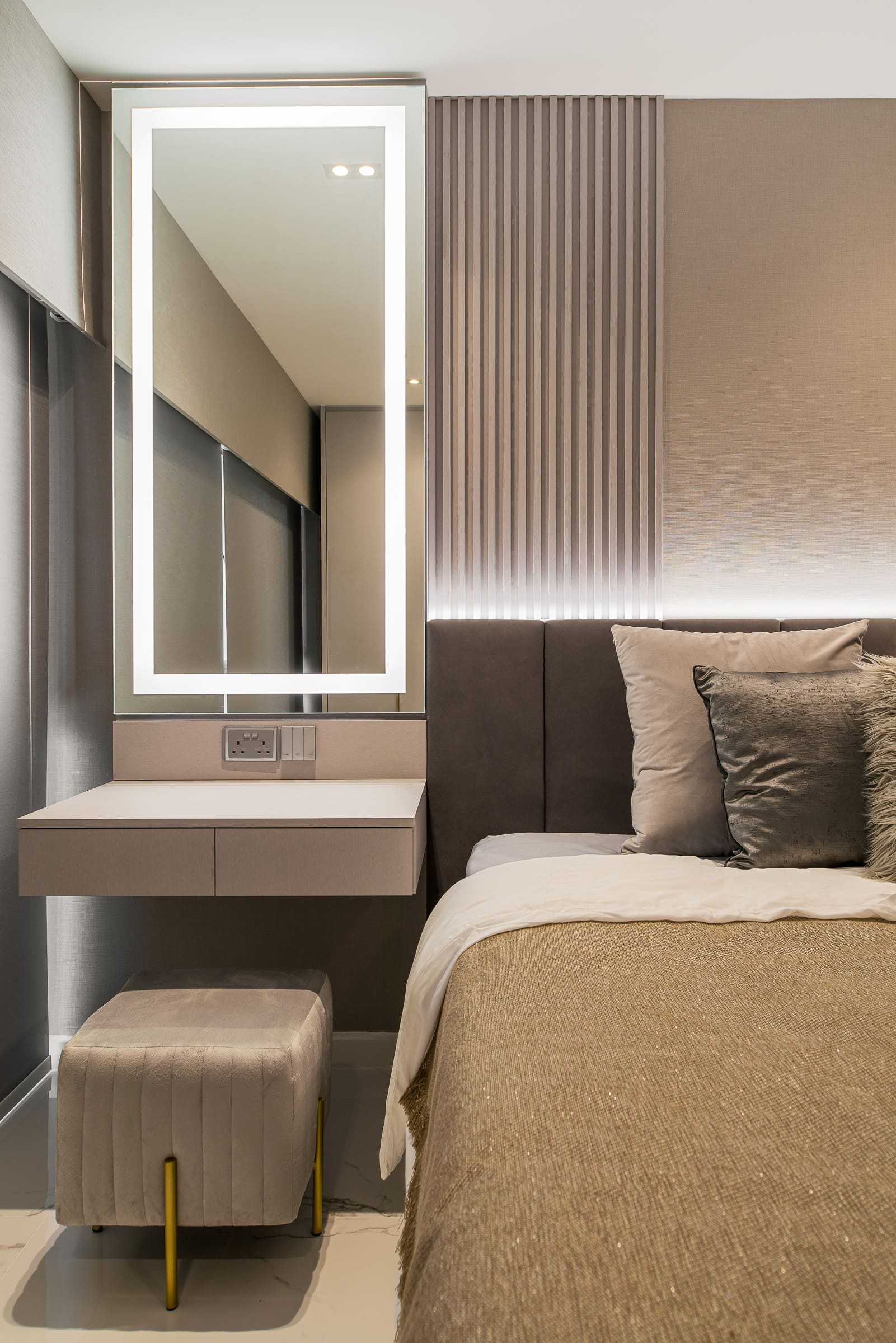 Minimalist Bedroom with Wardrobe and Built-in Bed