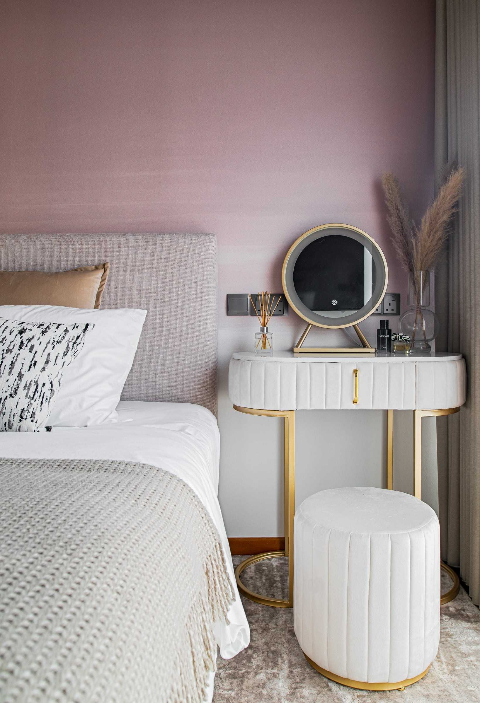 Contemporary Bedroom with Wood Flooring and Bedroom Dresser