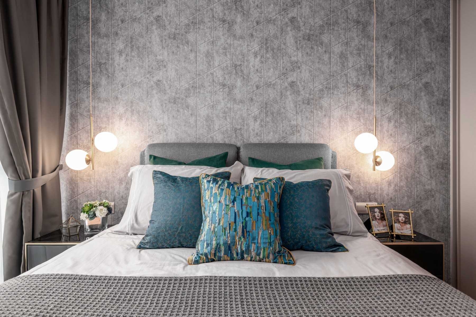 Contemporary Bedroom with Wardrobe and Bedside Table