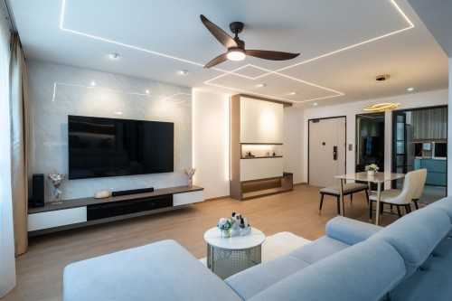 Contemporary Living Room at Bukit Panjang | Segar Palmview