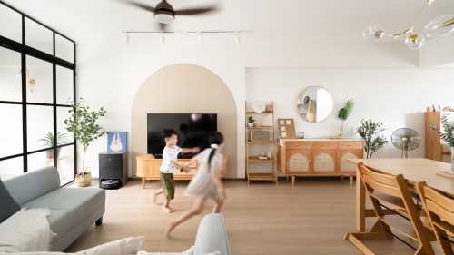 Scandinavian Living Room at Bedok Reservoir View
