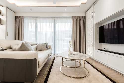 Asian Living Room at Bellewaters II