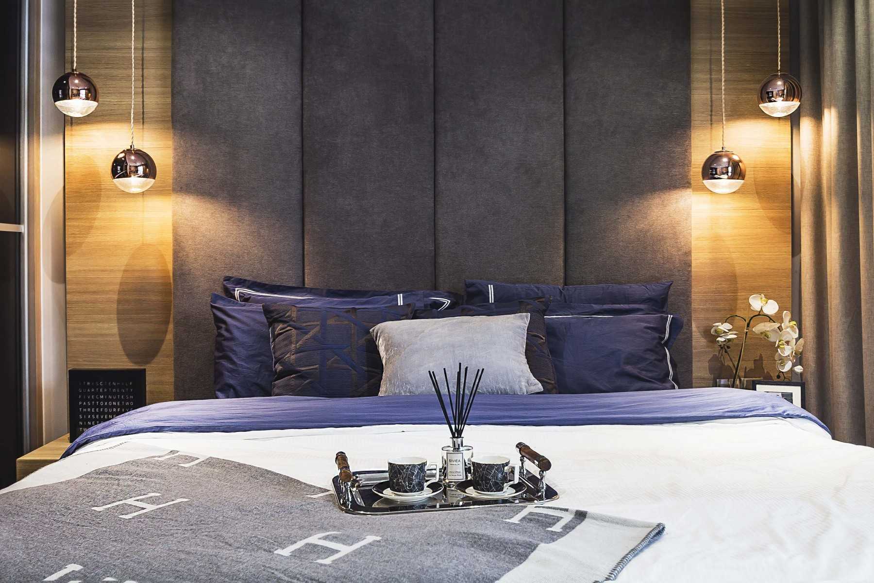 Transitional Bedroom with Cove Lighting and Built-in Bed
