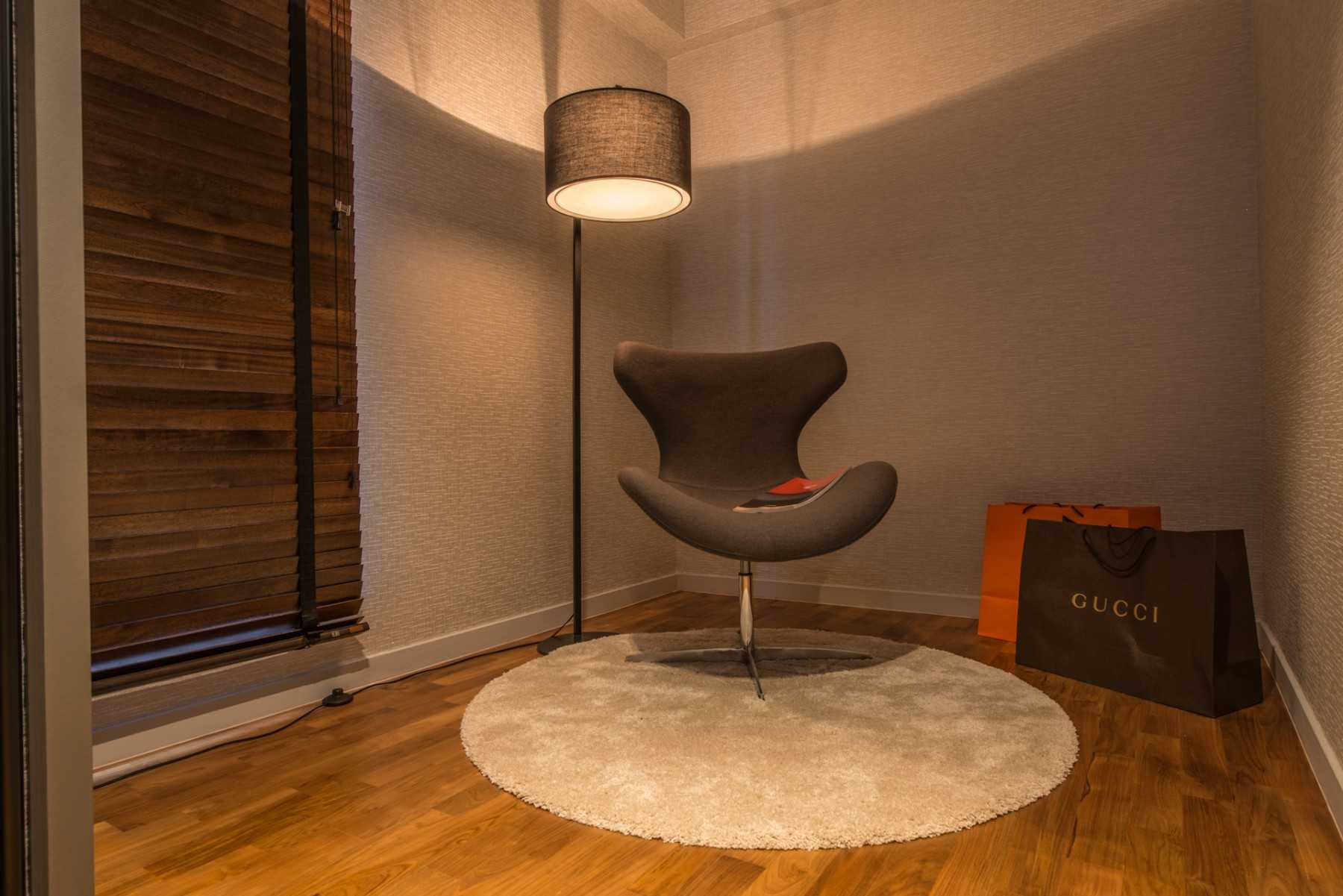 Contemporary Study with Cove Lighting and Lighting