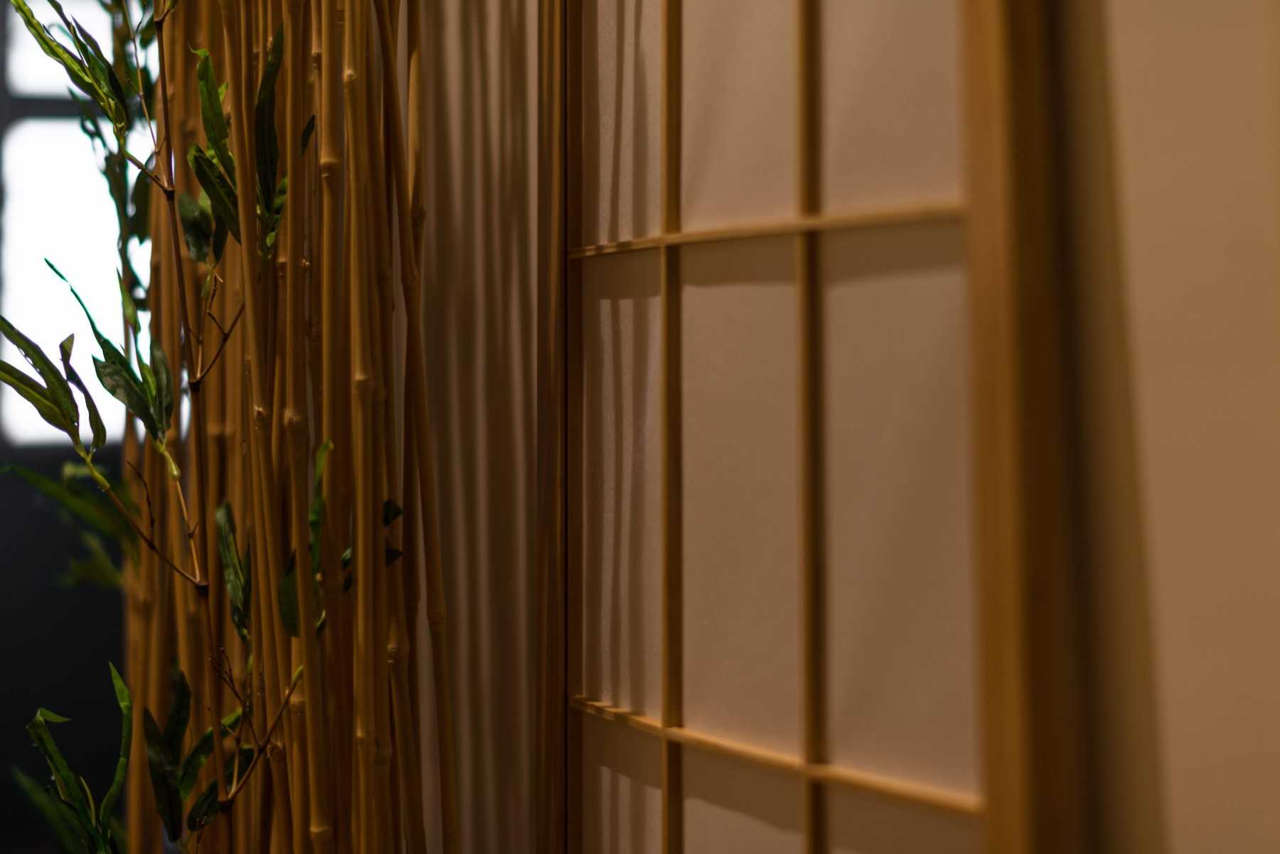 Asian Foyer with Artwork and Console Table